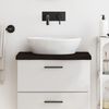 vidaXL Comptoir de salle de bain marron fonc&eacute; bois massif trait&eacute;