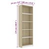 vidaXL Biblioth&egrave;que &agrave; 5 niveaux Blanc ch&ecirc;ne sonoma Bois d&rsquo;ing&eacute;nierie