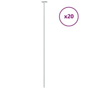 vidaXL Piquets pour plantes de jardin 20 pcs vert fonc&eacute; 91 cm acier