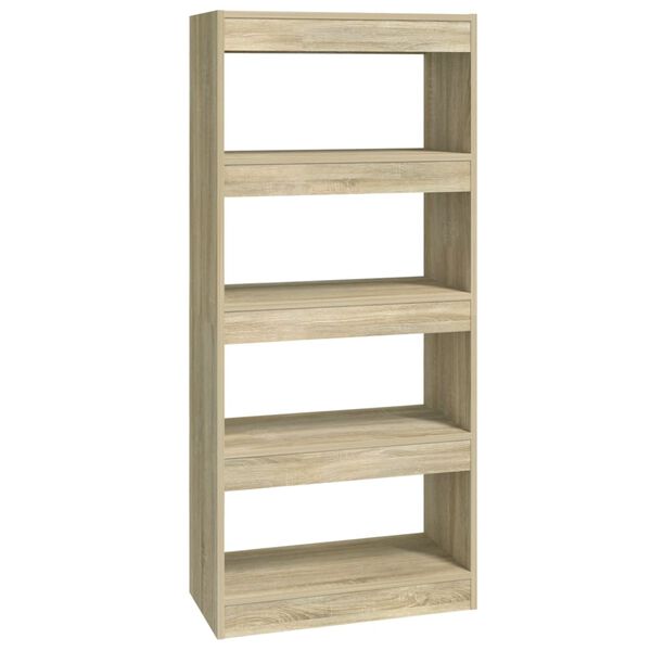 vidaXL Biblioth&egrave;que/Cloison Ch&ecirc;ne sonoma 60x30x135cm Bois d'ing&eacute;nierie