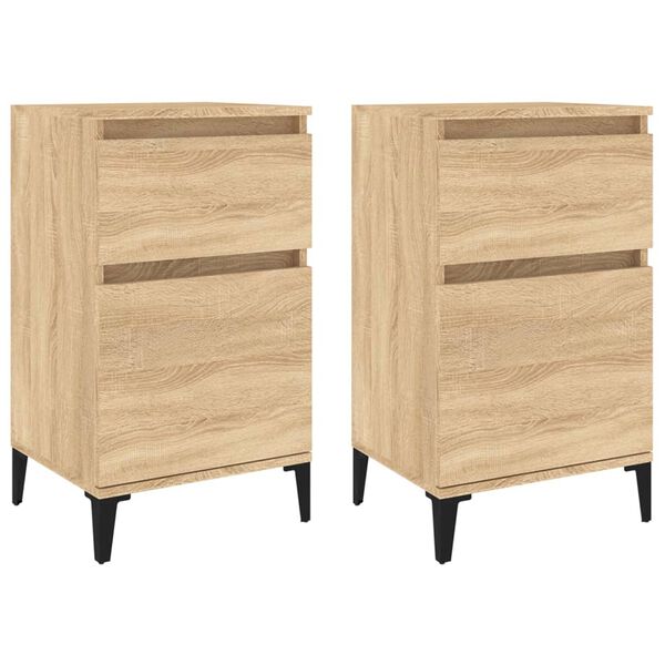 vidaXL Tables de chevet 2 pcs ch&ecirc;ne sonoma 40x35x70 cm