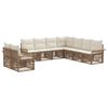 vidaXL Ensemble de canap&eacute; de jardin 9 pc Beige polyrotin