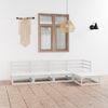 vidaXL Salon de jardin 5 pcs Blanc Bois de pin massif