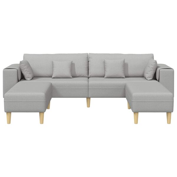 vidaXL Canap&eacute; avec coussin 3 pcs Gris nuage tissu