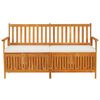 vidaXL Banc de rangement avec coussin 170 cm Bois d'acacia solide