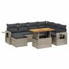 vidaXL Salon de jardin 8 pcs avec coussins gris r&eacute;sine tress&eacute;e