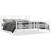 vidaXL Cadre de lit m&eacute;tal sans matelas et pied de lit blanc 200x200 cm