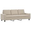 vidaXL Canap&eacute; 3 places avec repose-pieds Cr&egrave;me 180 cm Tissu microfibre