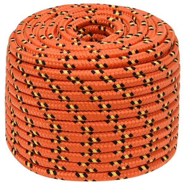 vidaXL Corde de bateau Orange 14 mm 50 m Polypropyl&egrave;ne