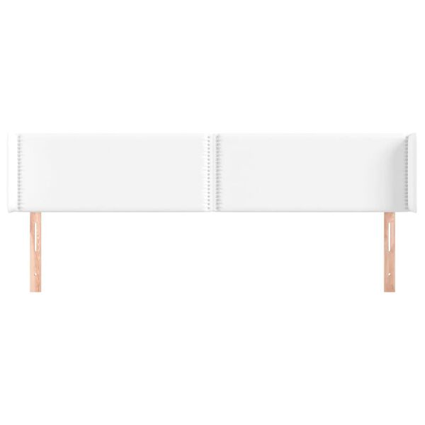vidaXL T&ecirc;te de lit avec oreilles Blanc 183x16x78/88 cm Similicuir