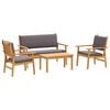 vidaXL Ensemble de canap&eacute; de jardin 4 pc 4-Nombre de places Marron