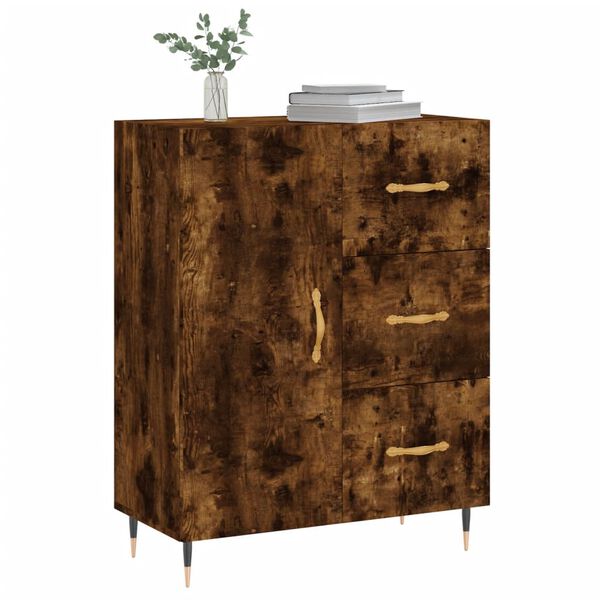 vidaXL Buffet ch&ecirc;ne fum&eacute; 69,5x34x90 cm bois d'ing&eacute;nierie