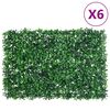  vidaXL Clôture à feuilles d’arbustes artificiels  6 pcs vert 40x60 cm