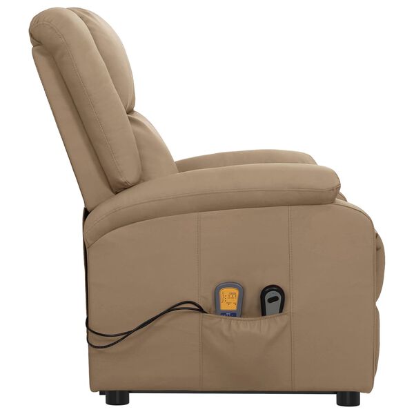 vidaXL Fauteuil de massage Cappuccino Similicuir