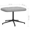 vidaXL Chaise de relaxation avec tabouret Gris clair Tissu