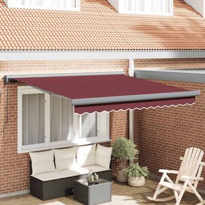 vidaXL Auvent manuel r&eacute;tractable bordeaux 300x250 cm