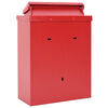 vidaXL Bo&icirc;te aux lettres murale Rouge 29 x 13 x 41 cm Aluminium coul&eacute;