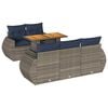 vidaXL Salon de jardin 6 pcs avec coussins gris r&eacute;sine tress&eacute;e