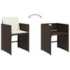 vidaXL Ensemble &agrave; manger de jardin et coussins 9 pcs marron poly rotin