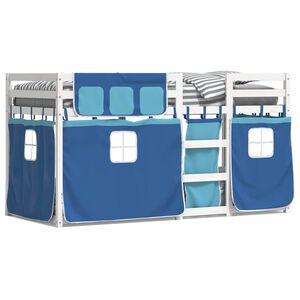 vidaXL Lit superpos&eacute; sans matelas bleu 80x200 cm bois de pin massif