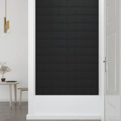 vidaXL Panneaux muraux 12 pcs Noir 60x15 cm Tissu 1,08 m²