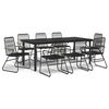 vidaXL Ensemble &agrave; manger de jardin 9 pcs noir rotin PVC