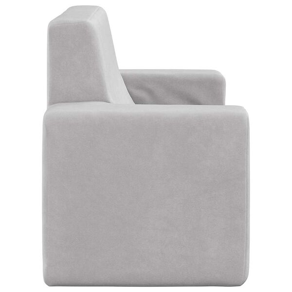 vidaXL Canap&eacute; pour enfants &agrave; 2 places Gris clair Peluche douce