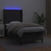 vidaXL Sommier &agrave; lattes de lit matelas LED Noir 100x200cm Similicuir