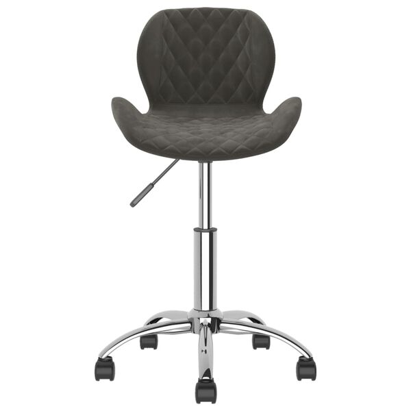 vidaXL Chaises pivotantes &agrave; manger lot de 2 Gris fonc&eacute; Velours