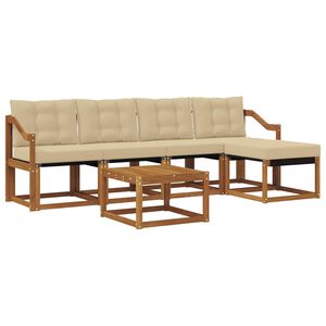 vidaXL Ensemble de canap&eacute;s d'ext&eacute;rieur 6 pc Naturel et Beige