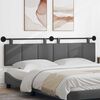 vidaXL T&ecirc;te de lit suspendue Ray&eacute; Gris fonc&eacute; 210 x 55 x 5 cm tissu