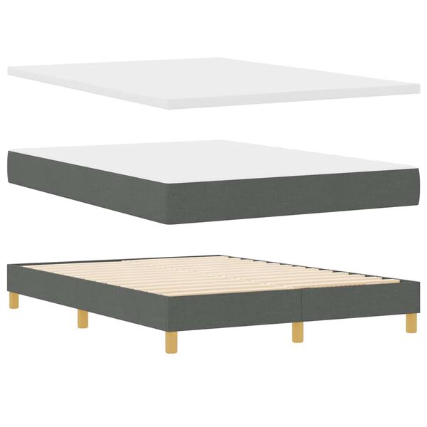 vidaXL Lit &agrave; ressorts avec matelas Gris fonc&eacute; 200 x 160 cm Polyester