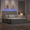 vidaXL Lit avec rangement et LED Gris clair 160 x 200 cm Polyester
