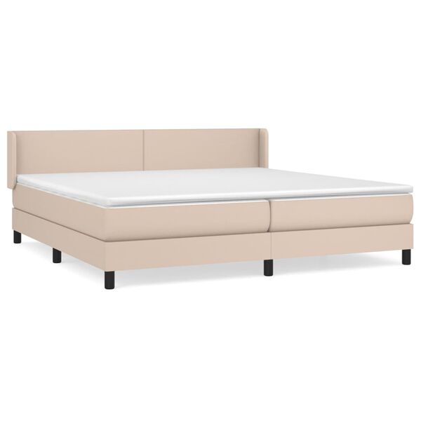vidaXL Sommier &agrave; lattes de lit avec matelas Cappuccino 200x200 cm