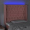 vidaXL T&ecirc;te de lit &agrave; LED Rose 93x16x118/128 cm Velours