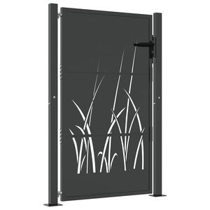 vidaXL Portail de jardin Anthracite 100x125 cm Acier Design Herbe