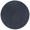 vidaXL Tapis tress&eacute; r&eacute;versible Bleu marine et naturel 90 cm Jute Rond