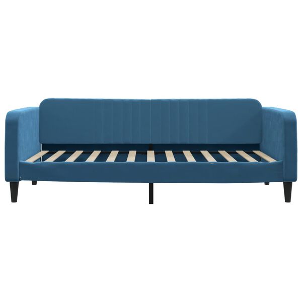 vidaXL Lit de jour avec matelas bleu 100x200 cm velours