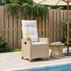 vidaXL Chaise inclinable avec plateau &agrave; th&eacute; 62 x 64 x 112 cm polyrotin