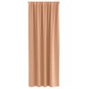 vidaXL Rideaux occultants avec anneaux 2 pcs Marron Clair 260 x 140 cm