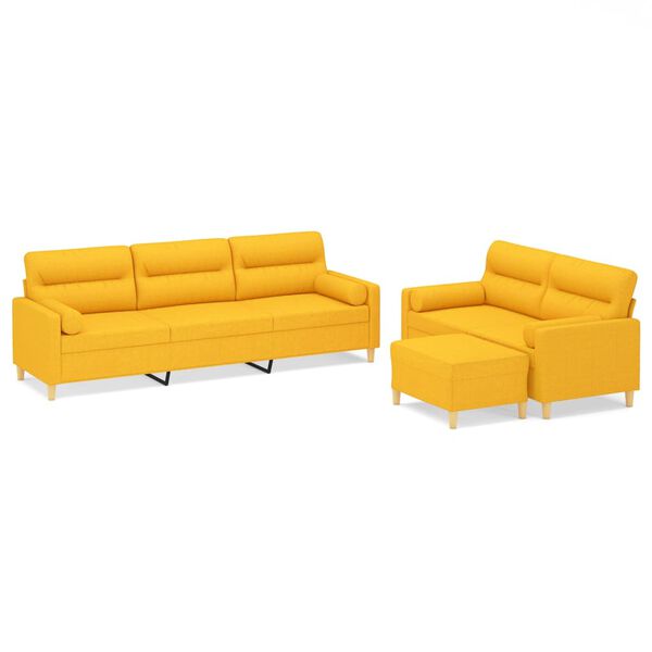 vidaXL Ensemble de canap&eacute;s 3 pcs coussins d&eacute;coratifs et coussins