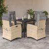 vidaXL Ensemble &agrave; manger de jardin coussins 5 pcs m&eacute;lange beige rotin