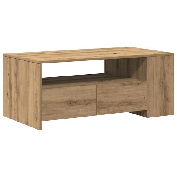 vidaXL Table basse avec tiroir Ch&ecirc;ne artisanal 102 x 55 x 43,5 cm