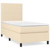 vidaXL Sommier &agrave; lattes de lit et matelas Cr&egrave;me 90x190 cm Tissu