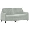 vidaXL Canap&eacute; &agrave; 2 places Gris clair 140 cm Velours