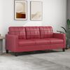 vidaXL Canap&eacute; &agrave; 3 places Rouge bordeaux 180 cm Similicuir