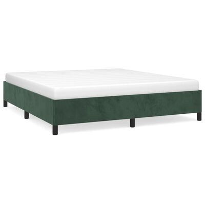 vidaXL Cadre de lit Vert foncé 160x200 cm Velours