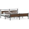 vidaXL Cadre de lit en m&eacute;tal sans matelas ch&ecirc;ne marron 200x200 cm
