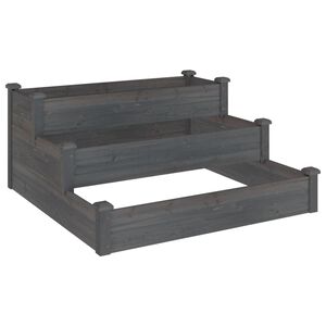 vidaXL Lit surélevé de jardin gris 120x120x56 cm bois massif de sapin
