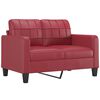 vidaXL Ensemble de canap&eacute;s 3 pcs et coussins rouge bordeaux similicuir